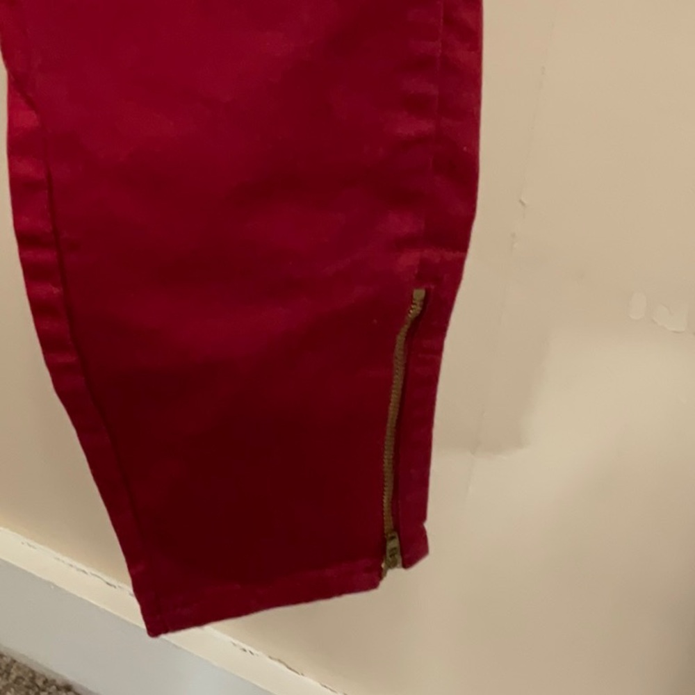 Women's Red Skinny Jeans - Picture 2 of 9